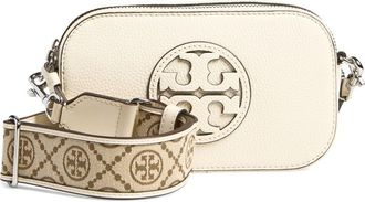 Tory Burch Mini Miller Leather Crossbody Bag in Ivory at Nordstrom