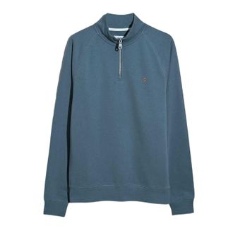 Farah Heren Quarter Zip Sweatshirt (Krijtblauw)