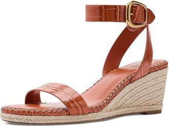 Vince Camuto Fainel Ankle Strap Espadrille Wedge Sandals Womens Wedge Shoes Sunset : 7.5 M, Leather