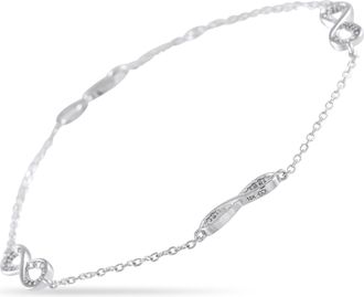 Luxury Bazaar 10K White Gold 0.17ct Diamond Bracelet LB Exclusive03-020725