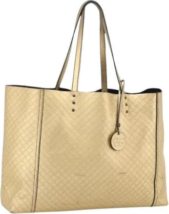 Bottega Veneta Pre-owned Vintage Tote Bag - Dames - Vintage Shopper - Geel - ONE Size - Leer - Vintage