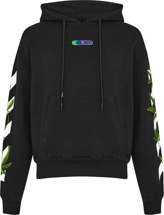Off-white Mens Off White Weed Arrows Oth Hoodie in Black 1055 - Size X-Small