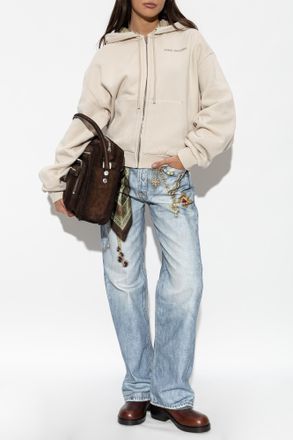 Acne Studios Jeans With Colorful Print, Womens, Light Blue