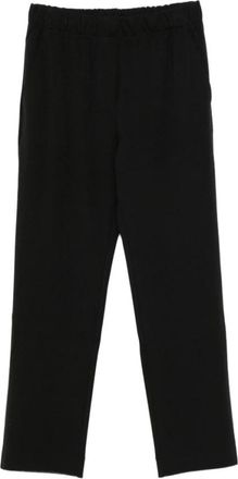 Max Mara Milano-brei jersey broek - Dames - Straight fit broeken - Zwart - S - Katoen - Broeken