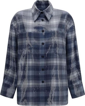 Pinko Orchidea Overshirt - Blouses & Shirts - Mujer - Azul - S