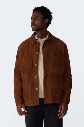 FURNIQ Beckett Suede Chore Jacket in Chestnut at Nordstrom, Size Xx-Large