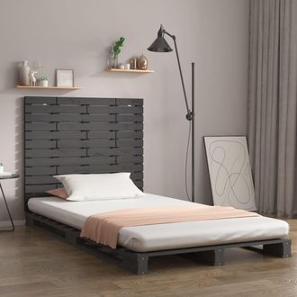 vidaXL Cabecero De Cama De Pared Madera Maciza Pino Gris 106x3x91,5cm Vidaxl
