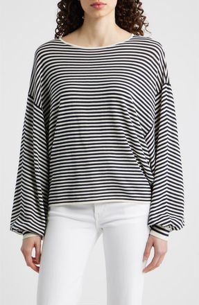 Frame Denim Slouchy Stripe Sweater in Cream Multi at Nordstrom, Size X-Small
