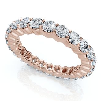 Pompeii3 1 - 5 Ct Round Cut Diamond Eternity Ring Lab Grown 14k White Yellow or Rose Gold