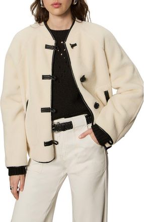 Sanctuary Powder Faux Shearling Jacket in Chalk White at Nordstrom, Size Small