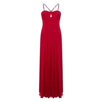 Alberta Ferretti Long dress with neckline - female - Alberta Ferretti - Gowns - Red - S - Dresses