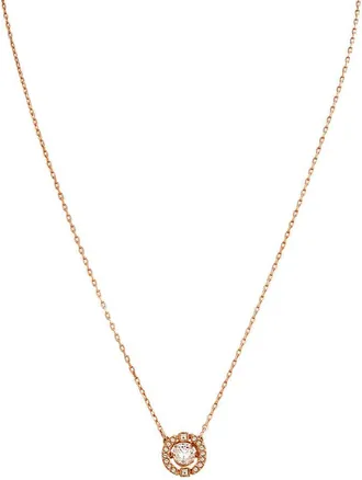 Swarovski Sparkling Dance Round Necklace in Rose Gold