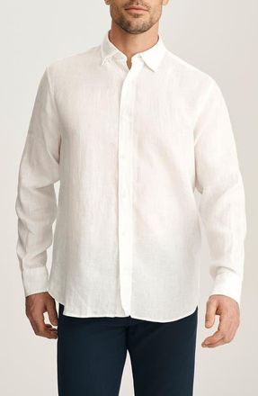 34 Heritage Linen Button-Up Shirt in White at Nordstrom, Size Xx-Large
