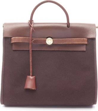 Herm&egrave;s Brown Havane Toile H Backpack (Pre-Owned)