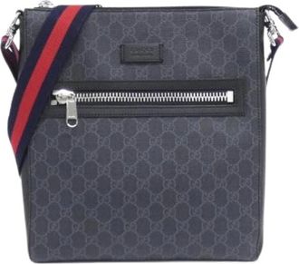 Gucci Pre-owned Cross Body Bags, male, Gray, Size: ONE SIZE Pre-owned GG Supreme Shoulder Bag