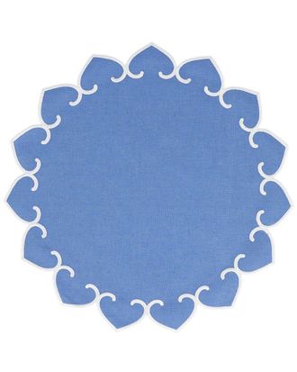 Vietri Vietri Tessuti Cornflower Blue Round Placemats With White Stitching - Set Of 4 With $16 Credit