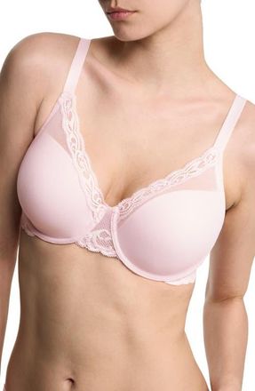 Natori Feathers Full Figure Plunge T-Shirt Bra in Pink Sky at Nordstrom, Size 38Ddd
