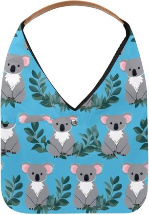Generic Koala Leaves Reusable Lightweight Grocery Bags - Foldable Into Compact Pouch, Washable & Sturdy, Multipurpose for Shopping and Travel