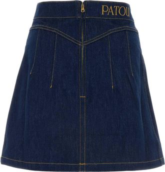 Patou Womens Denim Skirt Rodeoblue Exterior: Cotton Polyester Gonne