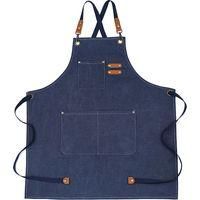 OEM Delantal Vaquero (azul) Con Bolsillos Para Peluqueros, Pintores, Jardineros Y Estilistas, Tanto Para Hombres Como Para Mujeres - Crezuo