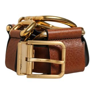 Dolce & Gabbana Cintur&oacute;n con Hebilla de Anillo - Accessories - Mujer - Marr&oacute;n - ONE SIZE