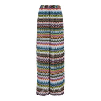 Missoni Wide Trousers, female, Multicolor, M, Palazzo trousers in chevron knit