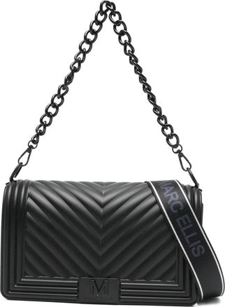 Marc Ellis medium chevron chain-strap shoulder bag - women - PVC - One Size - Black