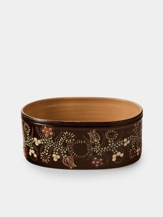 Poterie d'&Eacute;vires Flowers Hand-Painted Ceramic Oval Dish