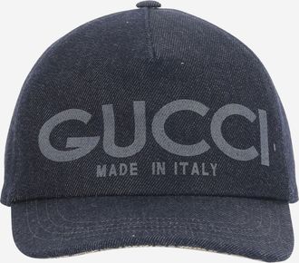 Gucci Mens Lasered Denim Baseball Hat Dark Cotton