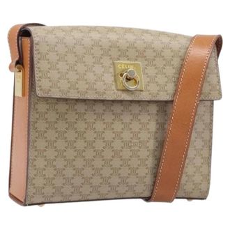 Celine Pre-owned Vintage Macadam Schoudertas - Dames - Vintage Schoudertas - Beige - ONE Size - Leer - Vintage