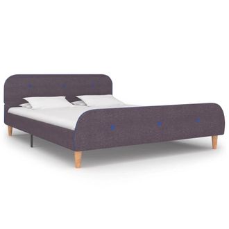 Berkfield Home Taupe Fabric Bed Frame in Beige | Size: Double
