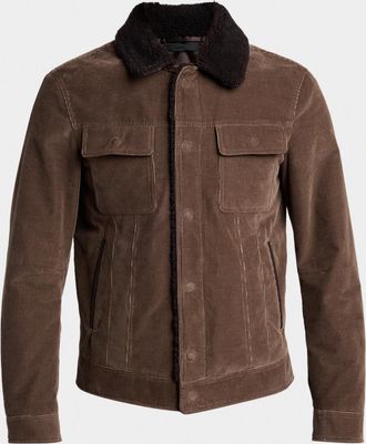 Tom Ford Men & apos;s Shearling-Collar Corduroy Jacket