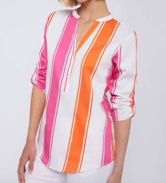 Vilagallo Francina Shirt In White/pink/orange