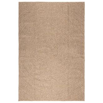 Berkfield Home Rug 200x290 cm Jute Look Indoor & Outdoor in Brown | Size: 100 cm diameter
