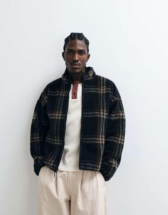 Levi's giacca sherpa Nolan a quadri-Verde