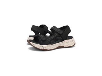 Taos Footwear Super Side Womens Sandals Black Emboss : 11 M, Leather/Synthetic