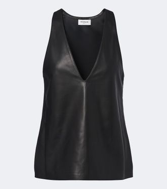 Balmain Top in pelle