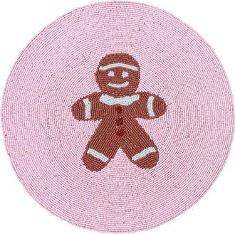 Tiramisu Gingerbread Man Beaded Holiday Placemat