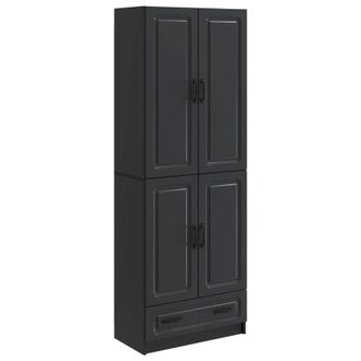 vidaXL Juego De Armarios 2 Uds. Negro Madera De Ingenier&iacute;a Vidaxl