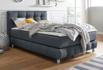 ANDAS Boxspringbett »Salo XXL« in Samtoptik oder Struktur, 6 Breiten in Überlänge 220cm, 4 Härtegrade