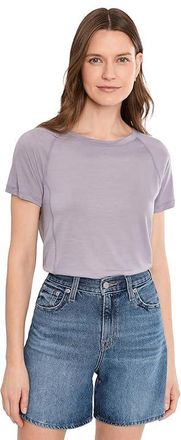 Smartwool Active Ultralite Short Sleeve Womens Clothing Purple Storm : LG, Wool/Tencel