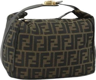 Fendi Pre-owned Mini Bags, female, Brown, Size: ONE SIZE Pre-owned Zucca Canvas Hand Bag
