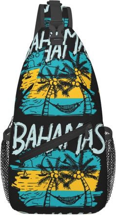 Generic Proud Bahamas Bahamians Flag Chest Bag Lightweight Sling Bag Trendy Daypack For Traveling Runner Shopping