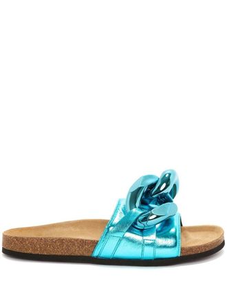 J.W.Anderson Sandali slides con catena - Blu