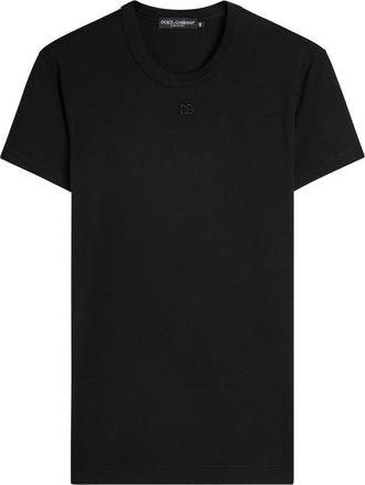 Dolce & Gabbana Logo-embroidered Stretch-cotton T-shirt - Black - 52 (IT52 / XL)