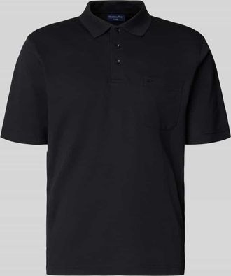 Christian Berg Regular Fit Poloshirt mit Brusttasche in Black, Gr&ouml;&szlig;e 3XL