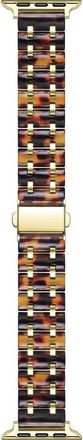 Posh Tech Alana Resin & Stainless Steel Apple Watch Bracelet Watchband in Brown Tortoise/Gold at Nordstrom