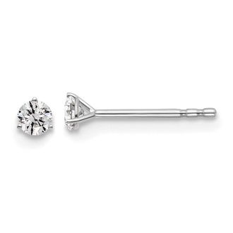 Diamond2Deal 14k White Gold 1/7 ct Round Lab Grown Diamond Stud Earrings VS Clarity, D-E Color