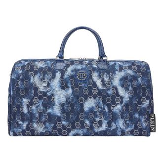 Philipp Plein Bolso de Viaje Jacquard Monogram - Bags - Hombre - Azul - ONE SIZE