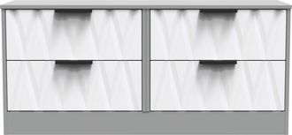 Welcome Furniture Calgary Ready Assembled 4 Drawer Bed Box in White Matt & Dusk Grey - Welcome Furniture | TJ Hughes